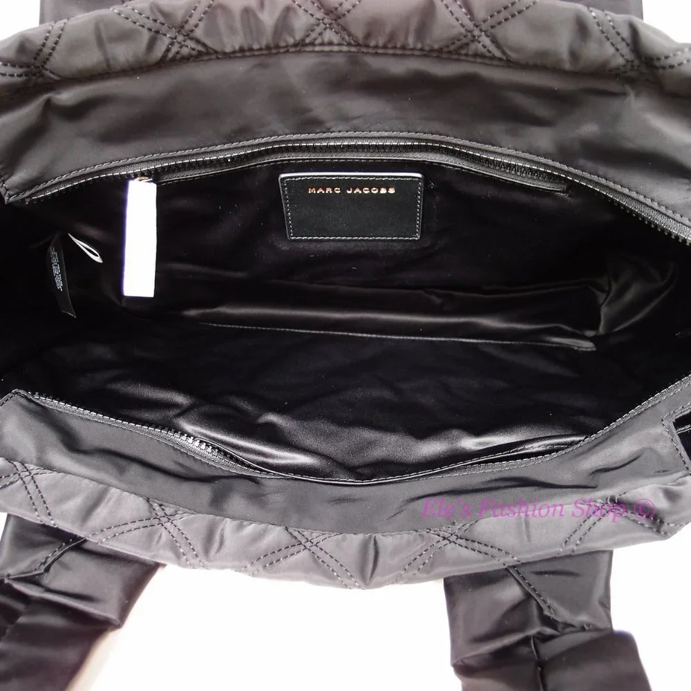 ❤️ NWT Marc Jacobs Quilted Pretty Nylon ElizA Baby Bag Diaper Bag Tote BLACK